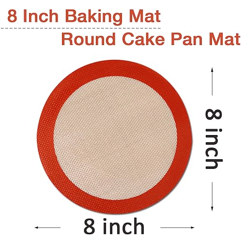 Round Silicone Baking Mat for 8 Inch Cake Pan, 3 Pack - size: 3 Pack-Round-8 Inch