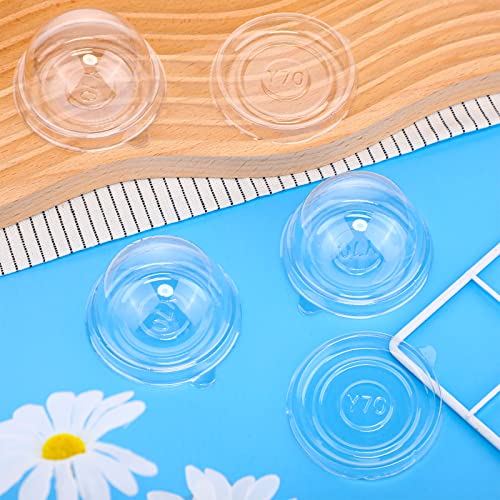 Patelai 50 Pcs Mini Cupcake Containers Clear Plastic Dome Boxes, Clear - color: Clear