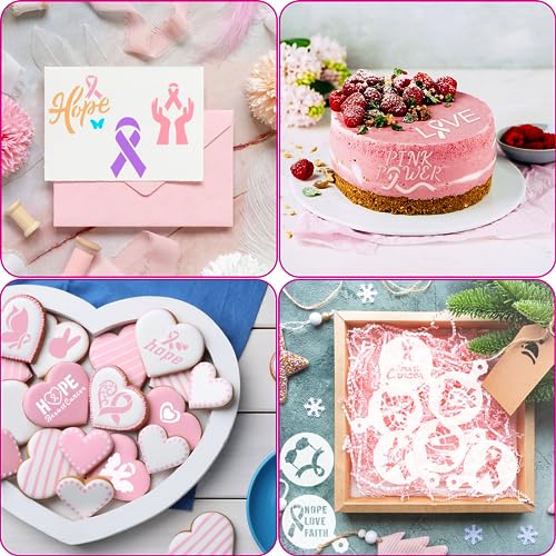JULBEAR 36pcs Breast Cancer Awareness Cookie Stencils for Baking Party - style: Breast Cancer Style