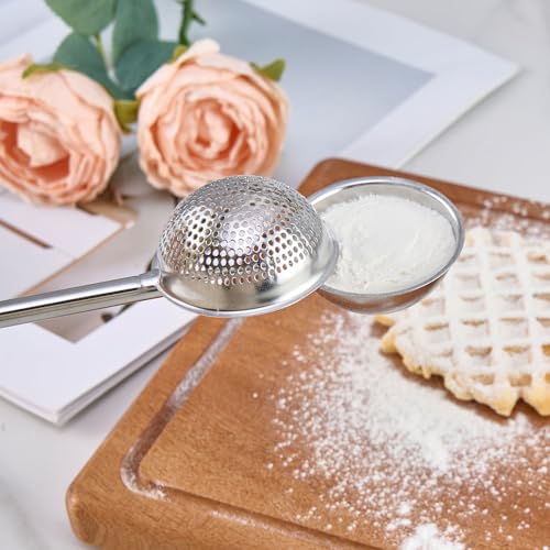 1 Pack Powdered Sugar Shaker Duster, Flour Sifter with Spring Handle
