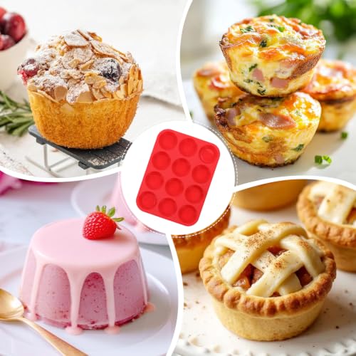12 Cups Silicone Muffin Pans for Baking Cupcake Pan Nonstick Silicone Molds - size: 12-Cup Regular