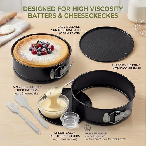 9 Inch Springform Pan with Removable Bottom，4mm thickness - size: 9inch