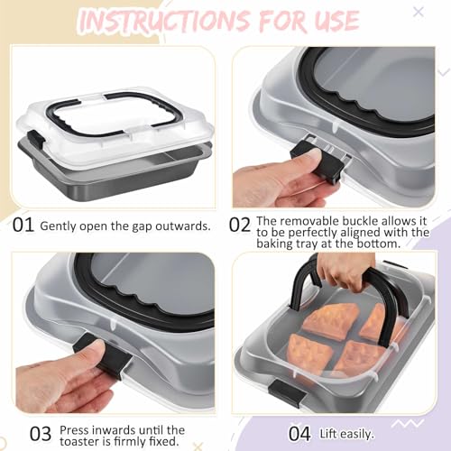 Qinyoung 2 Pcs Black Gray Cake Pan with Lid and Handle, 9 X 13 Inch - color: Black Gray