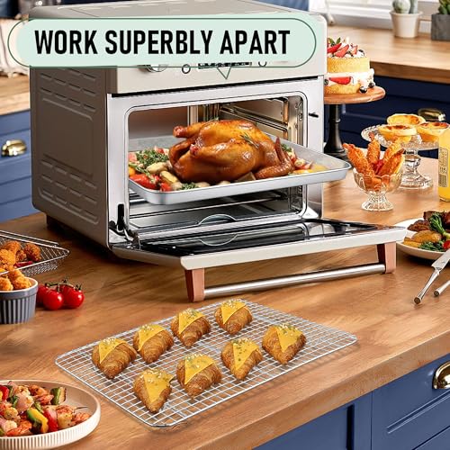 Homikit Baking Sheet with Wire Rack Set (1 Pan+1 Cooling Rack), 16" x 12" - size: 16*12 Inch