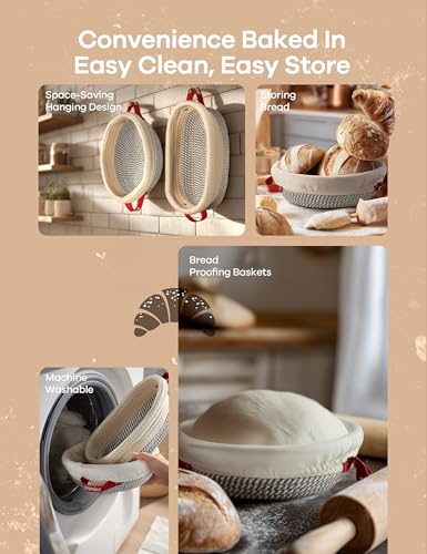 Ganiza 22-Piece Sourdough Proofing Basket Gift Set, Natural Cotton Rope