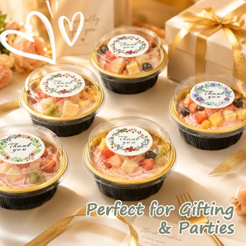 100 Pack 8 OZ Disposable Ramekins with Lids and Spoons Aluminum Foil Cups