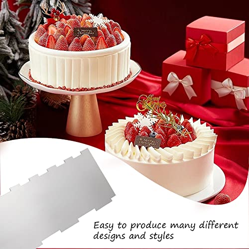 8.6 Inch Stainless Steel Cake Scraper Metal Scraper for Cake Smoother Leveler Scraper Cake Decorating Comb Cake Cutter for Mousse Butter Cream (Style 5) - size: Style 5