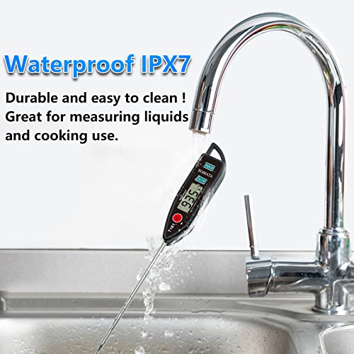 BOMATA 2 Pack Waterproof IPX7 Meat Thermometer, Food Thermometer - color: Black & Red