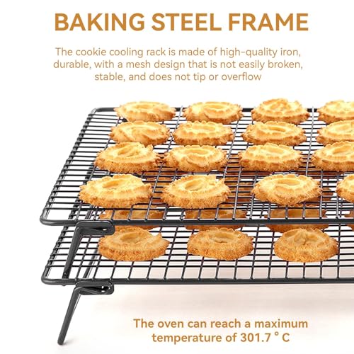 Cooling Racks for Baking, Baking Racks with Collapsible Legs Nonstick Stackable Cookie Cooling Folding Roasting Wire for Cooking Roasting Drying Grilling