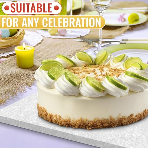 1 Pack Thick Rectangle Cake Drum 13.8x9.9 in - White 9x13 Cake Board - style: Classic