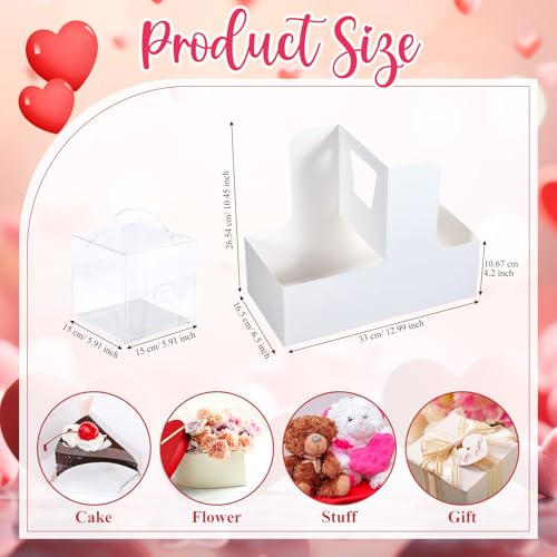 wedding gift basket thank you basket and PVC Cake Carriers (White, Classic) - color: White