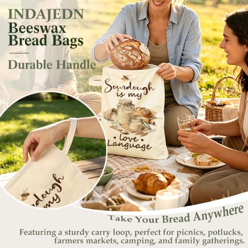 in My Sourdough Era Gifts Beeswax Bread Bags 2 Pack XL 13x17in - color: In My Sourdough Era 01