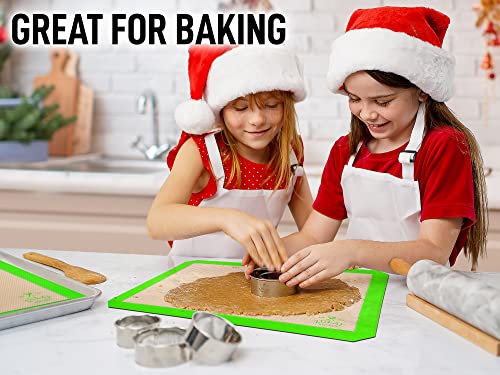 Zulay Kitchen (2 Pack) Silicone Baking Mat Sheet Set - Reusable Baking Mat Nonstick - Half Sheet Baking Mat For Oven - 16.5" x 11.6" (Light Green) - color: Green, size: 2 Pack