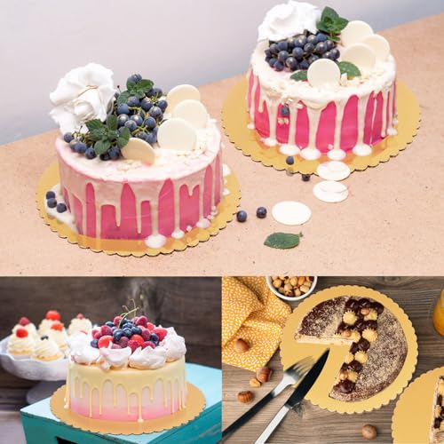 55 Pack 10 Inch Gold Cake Boards, Rounds Cake Cardboard - size: 55 Pack 10 Inch Gold Rounds