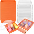 Jetec 150 Charcuterie Boxes with Clear Lids 4" Bakery, Orange White - color: Orange White