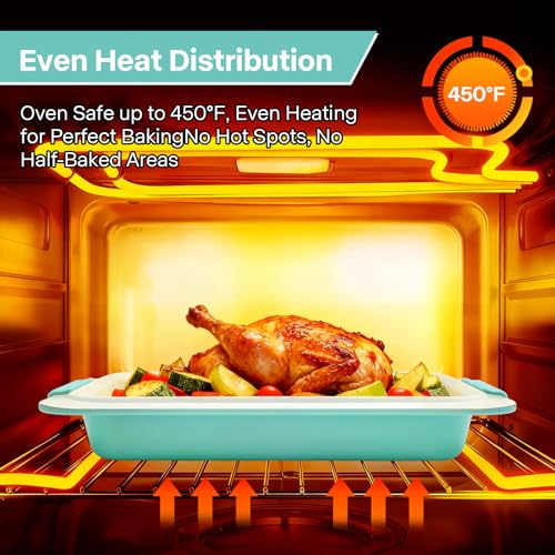 9x13 Baking Pan with Lid, Aluminized Steel, Silicone Handles
