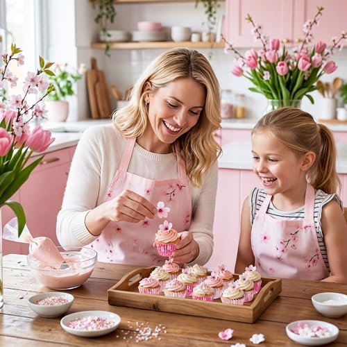 Mini Cupcake Liners,600PCS Pink Floral Baking Cups Mini Size Greaseproof Cherry Blossom Muffin Wrapper Chocolate Cups for Bridal Baby Shower Wedding Princess Themed Birthday Tea Party Decor - style: Style B