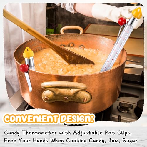 Photect 2 Pcs Candy Thermometer with Pot Clip 8", Yellow - color: Yellow