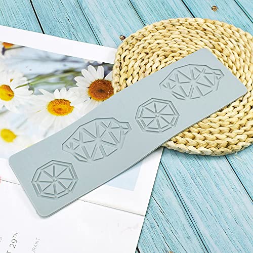 TUKE 3D Hollow Lace Fondant Molds Fruits Leaf Shape Lace Mat Party Cake Decoration Tool Cupcake Mat Silicone Molds for Polymer Clay Chocolate Baking Gummy Mould (Lemon_10.88x3.24x0.08inch_G) - size: Lemon_10.88x3.24x0.08inch_G