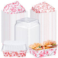LemonRoad 100 Sets Mini Loaf Pans with Lids Bulk, 8oz Disposable Cake Pans