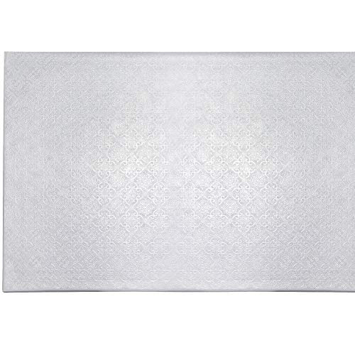 O’Creme Cake Board, White Narrow Rectangle - Log Cake Board, Wraparound White Pastry Drum Boards with Gorgeous Design, Sturdy & Durable 1/4” Thick Cake Drums, 11 Inch x 6 Inch - Pack of 10 - color: White, size: 11 inch x 6 inch