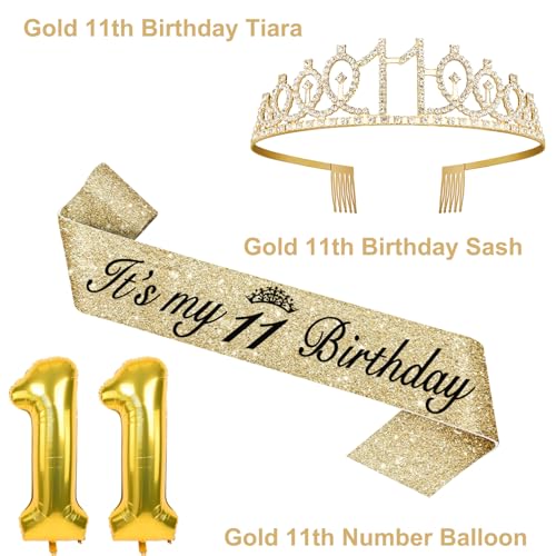 YeohJoy Gold 11th Birthday Decorations for Girls - style: 11th