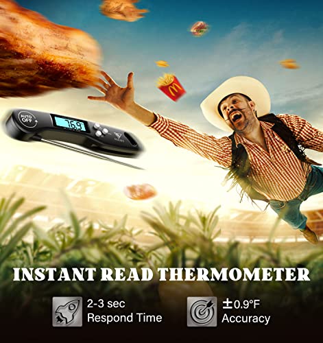 DOQAUS Meat Thermometer Digital – Instant Read Food Thermometer for Cooking - color: Night Black