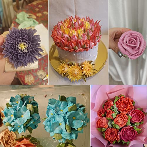 Flower Piping Tips Rose Petal Pastry Tips Chrysanthemum Tips Flower Icing Piping Cream Nozzle For Cake Cupcake Decorating - color: Type H