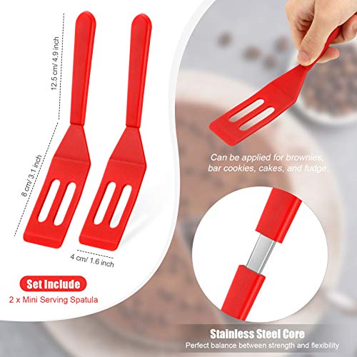 Patelai Mini Brownie Serving Spatula Silicone, Red, 2 Pieces - color: Red