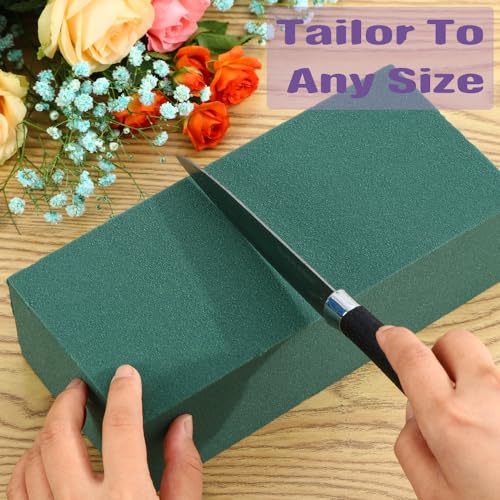 6Pcs Floral Foam Blocks Each (8.85”L x 4.1”Wx 2.75”H) Green Wet & Dry Flower Foam for Fresh & Artificial Flower Arrangements, DIY Crafts, Arts, Weddings, Birthdays and Garden Decorations
