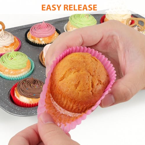 Caperci Standard Pink Cupcake Liners for Baking Paper Muffin Cups 200pcs - color: Pink