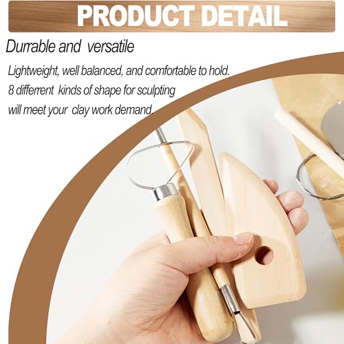 LINPHCEY 8Pcs Clay Sculpting Tools Set Perfect for Polymer Air Dry Modeling Clay Beginners & Professionals Ideal for DIY Pottery & Ceramics Tools for Clay Sculpey Sculpting & Crafting - color: 9PCS/SET