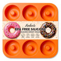 Large Silicone Donut Pan for Baking,9 Cavity Non-Stick Food Molds - color: Orange