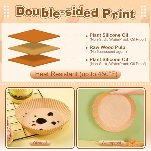 300 Pcs Air Fryer Liners Disposable, Round Parchment Paper Liners, 9 Inch - size: 9 Inch