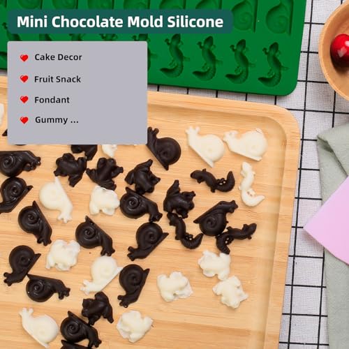 Mini Animal Silicone Molds with Frog, Lizard, and Snail Shapes - color: Frogs Lizards Snails