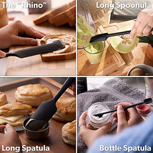 DI ORO Silicone Jar Spatula Set - 600F Heat Resistant, 5-Pc Stone - color: Stone
