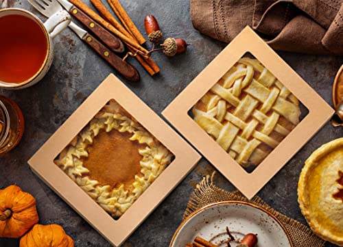 NPLUX 30 Pack Halloween Bakery Packaging, 8x8x3 Pie Boxes for Farm Markets - color: Brown