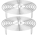 2Pcs Round Steamer Rack and Cooling Rack, Stainless Steel Steamer Rack, Steaming Baking Rack,For various cookware (20x4.5cm) - size: 20x4.5cm