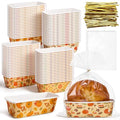 80 Sets Fall Paper Loaf Pan Bulk 6.3 x 2.2 x 2.2 In Mini Cake Pan
