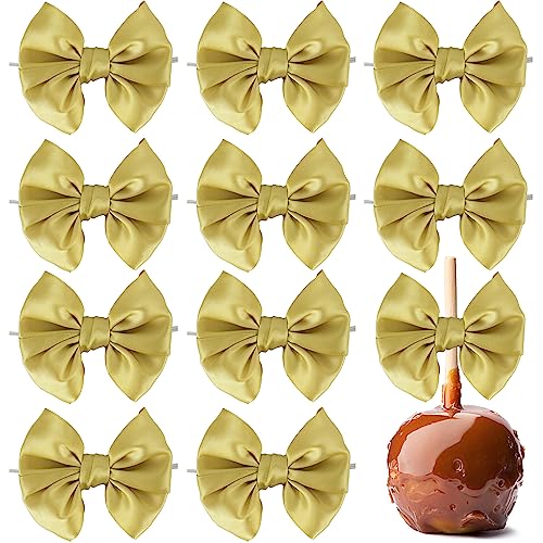 AIMUDI Gold Bows for Gift Wrapping 3.5" Gold Bows for Crafts Satin Bows for Treat Bags Premade Bows for Cake Pops Candy Apple Wedding Favors Baby Shower Decor -24 Counts - color: Gold