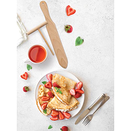 Mrs. Anderson’s Baking Crepe Spreader and Spatula Set, Romanian Beechwood, 2-Piece Set - size: Set of 2, Spreader and Spatula
