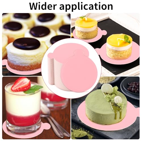 PineHaven 100 Pcs Mini Cake Boards 3 Inch,Pink Round Cardboard Cupcakes Base for Desserts, Pastries, Mousse, Food Grade Disposable Cake Display Board for Wedding,Party Bakin,Birthday,Cake DIY - size: 3.1 inch Pink