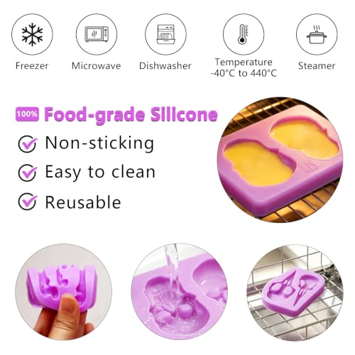 Infovox Halloween Skull and Bone Silicone Fondant Molds, Set of 4