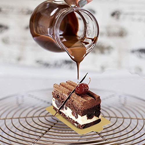HANSGO Mini Square Golden Cardboard Cake Base,Single Cupcake Container 100PCS Cake Paper Plates Dessert Board Base Grease-Proof and Freezer-Durable Pastry Cardboard - size: Square Cake Base
