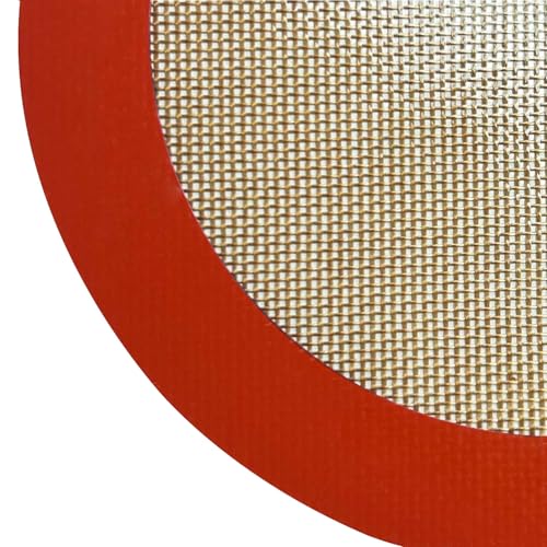 Silicone Baking Mats, Set of 4, Round dia 8 Inch, Non Stick, BPA Free, Baking Sheet Pan Liner for Cake,Pizza,Cookies,Macaron,Bread,Pastry,Toaster (Red, Round-dia 8 inch) - color: Red