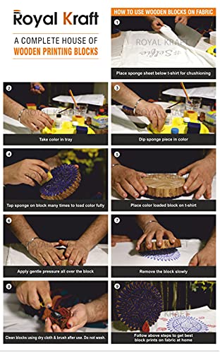 Indian Paisley and Leaf Motif Wood Block Stamps (Set of 6) Htag0324