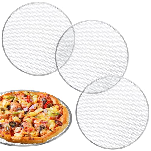 3 Pcs Pizza Screen, 16 Inch Pizza Pan for Oven, Nonstick Pizza Tray for Oven, Dishwasher Safe(3 PCS 16 inch) - size: 3 PCS 16 inch