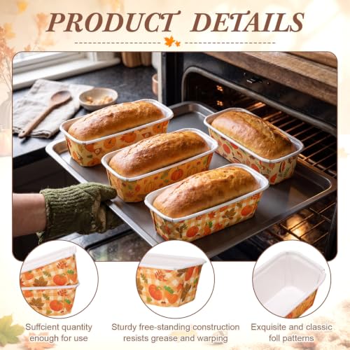 Rtteri 100 Set Fall Paper Loaf Pans with Lids Bulk, Disposable Bread Pans