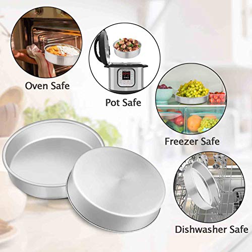 TeamFar 9½ Inch Cake Pan, 3 Pcs Stainless Steel Round Tier Cake Pans Set - size: 9.5 inch