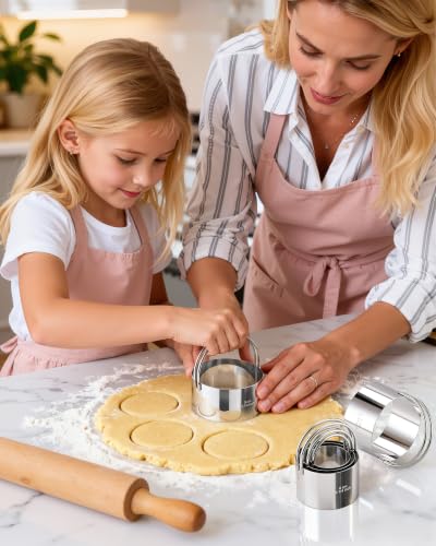 Biscuit Cutter Set with Handle, 3pcs Cookie Cutters - style: 3 Sizes - Flat